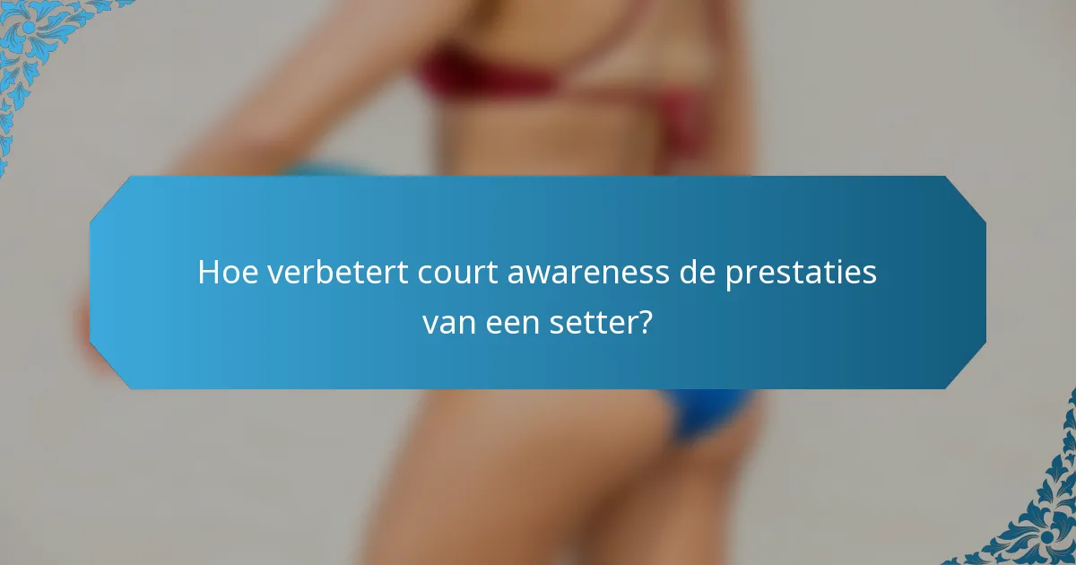 Hoe verbetert court awareness de prestaties van een setter?